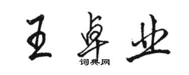 駱恆光王卓業行書個性簽名怎么寫