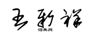 朱錫榮王新祥草書個性簽名怎么寫