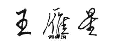 駱恆光王雁星行書個性簽名怎么寫