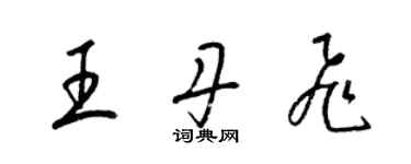 梁錦英王丹飛草書個性簽名怎么寫