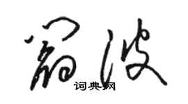 駱恆光閻波草書個性簽名怎么寫