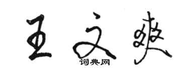 駱恆光王文爽行書個性簽名怎么寫