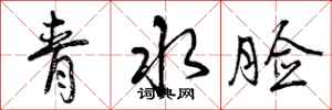 曾慶福青水臉行書怎么寫