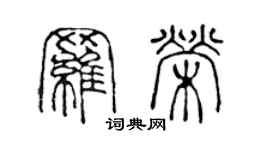 陳聲遠羅榮篆書個性簽名怎么寫