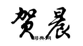 胡問遂賀晨行書個性簽名怎么寫