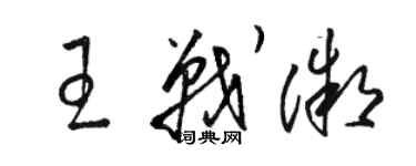 駱恆光王戰微草書個性簽名怎么寫