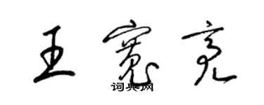 梁錦英王寬亮草書個性簽名怎么寫