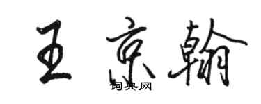 駱恆光王京翰行書個性簽名怎么寫