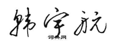 駱恆光韓宇航草書個性簽名怎么寫