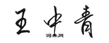 駱恆光王中青行書個性簽名怎么寫