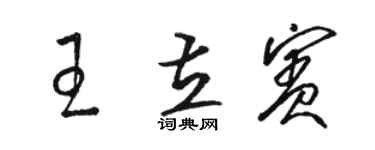 駱恆光王立賓草書個性簽名怎么寫