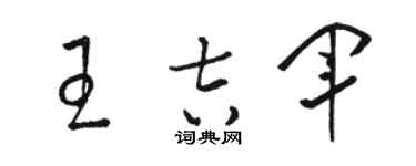 駱恆光王吉軍草書個性簽名怎么寫