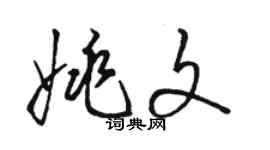 駱恆光姚文草書個性簽名怎么寫