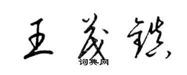 梁錦英王茂鎮草書個性簽名怎么寫