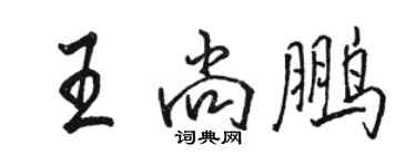 駱恆光王尚鵬行書個性簽名怎么寫