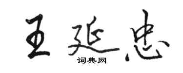 駱恆光王延忠行書個性簽名怎么寫