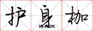 段相林護身枷行書怎么寫