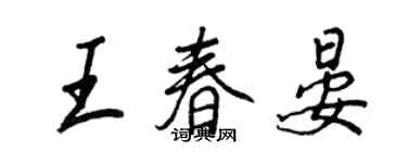 王正良王春晏行書個性簽名怎么寫