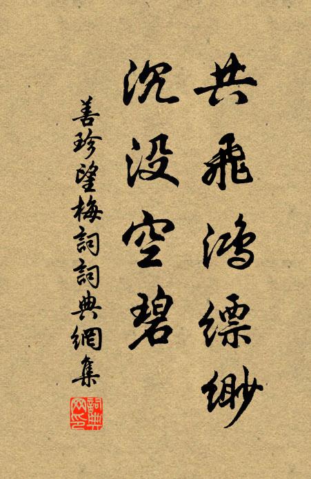 善珍共飛鴻縹緲,沉沒空碧書法作品欣賞