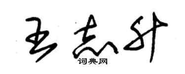 朱錫榮王志升草書個性簽名怎么寫