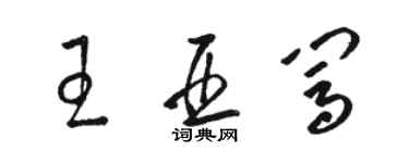 駱恆光王亞闖草書個性簽名怎么寫