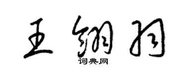 梁錦英王翎羽草書個性簽名怎么寫