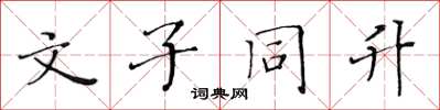 黃華生文子同升楷書怎么寫