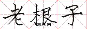 駱恆光老根子楷書怎么寫