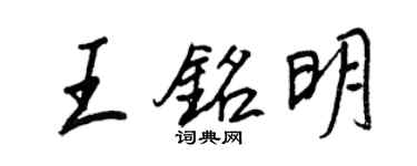 王正良王銘明行書個性簽名怎么寫