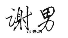 駱恆光謝男行書個性簽名怎么寫