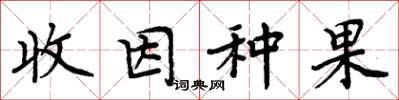 周炳元收因種果楷書怎么寫