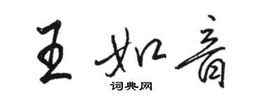 駱恆光王如音行書個性簽名怎么寫