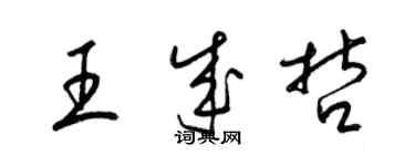 梁錦英王成哲草書個性簽名怎么寫
