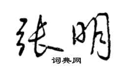 曾慶福張明行書個性簽名怎么寫