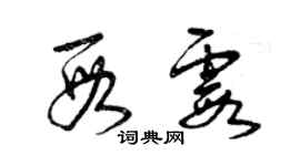 曾慶福段霞草書個性簽名怎么寫