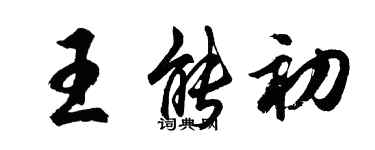 胡問遂王能初行書個性簽名怎么寫