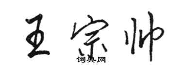 駱恆光王宗帥行書個性簽名怎么寫