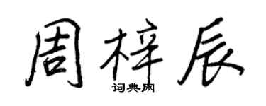 王正良周梓辰行書個性簽名怎么寫