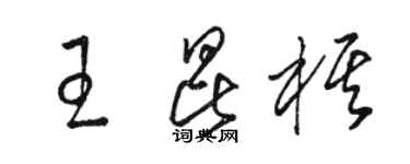 駱恆光王昆棋草書個性簽名怎么寫