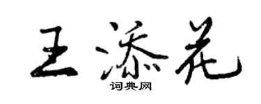 曾慶福王添花行書個性簽名怎么寫