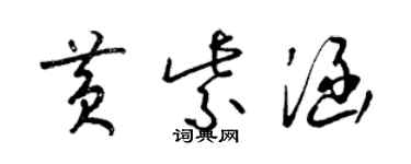 梁錦英黃紫涵草書個性簽名怎么寫