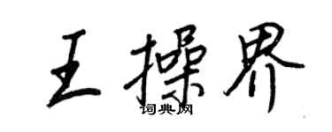 王正良王操界行書個性簽名怎么寫