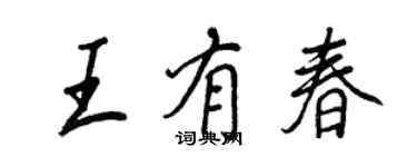 王正良王有春行書個性簽名怎么寫
