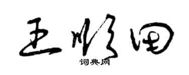曾慶福王順田草書個性簽名怎么寫