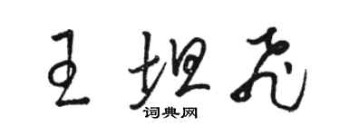 駱恆光王坦飛草書個性簽名怎么寫