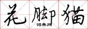 曾慶福花腳貓行書怎么寫