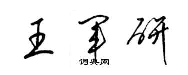 梁錦英王軍研草書個性簽名怎么寫