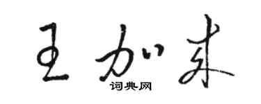 駱恆光王加來草書個性簽名怎么寫