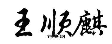 胡問遂王順麒行書個性簽名怎么寫