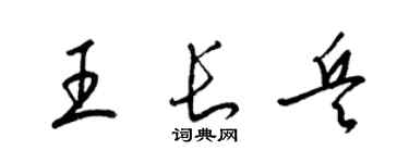 梁錦英王長兵草書個性簽名怎么寫